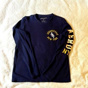 Navy blue medium Aeropostale flannel long sleeve shirt